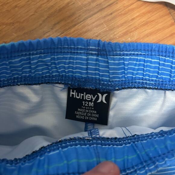 Hurley Blue and White Rashguard Swim Set 12 Month - Picture 3 of 5